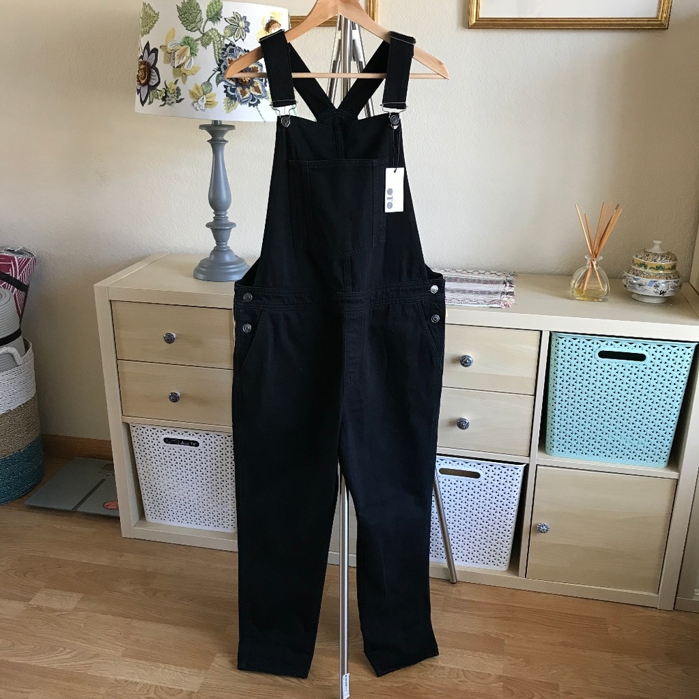 TOPSHOP Black Denim Overalls NWT